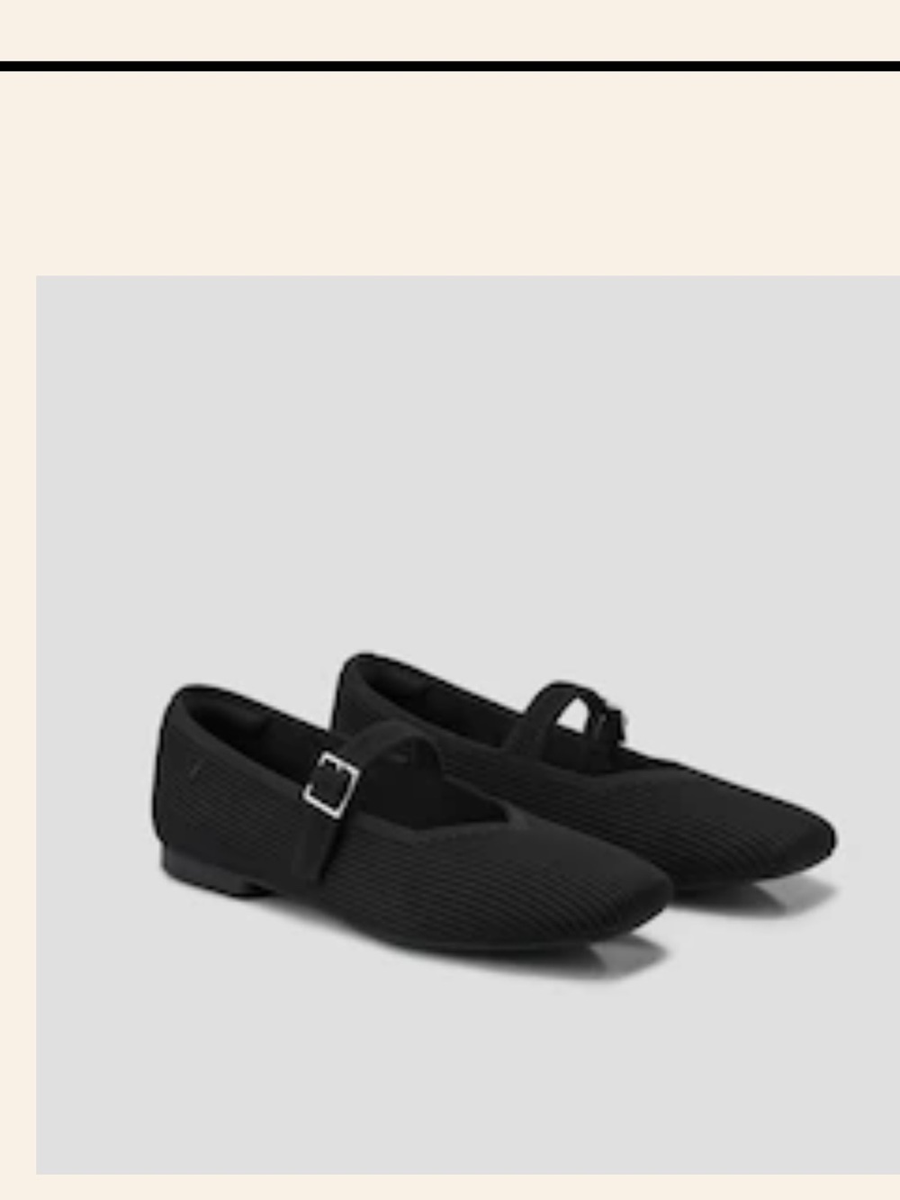 Vivaia Black Mary Jane Flats with Buckle
